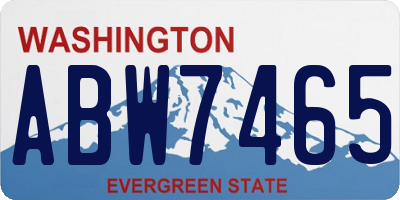 WA license plate ABW7465