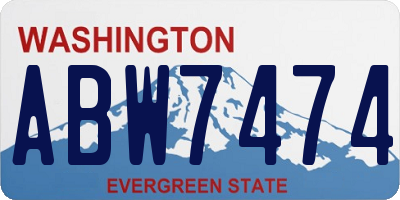 WA license plate ABW7474