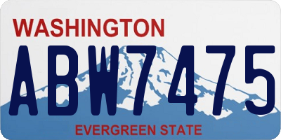 WA license plate ABW7475