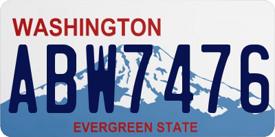 WA license plate ABW7476