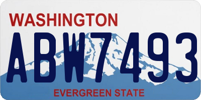 WA license plate ABW7493