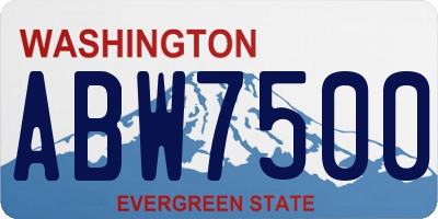 WA license plate ABW7500