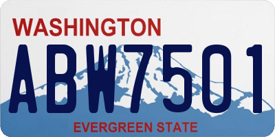 WA license plate ABW7501