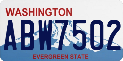 WA license plate ABW7502