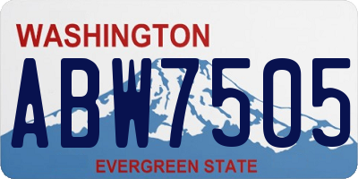 WA license plate ABW7505