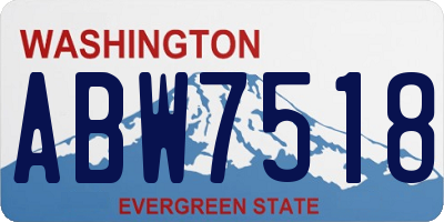 WA license plate ABW7518