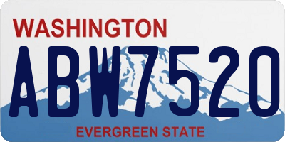 WA license plate ABW7520