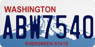 WA license plate ABW7540