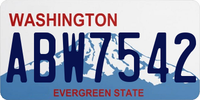 WA license plate ABW7542