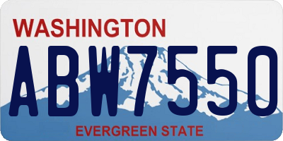 WA license plate ABW7550
