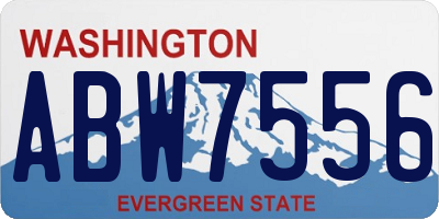 WA license plate ABW7556