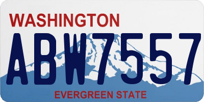WA license plate ABW7557