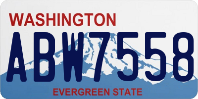 WA license plate ABW7558