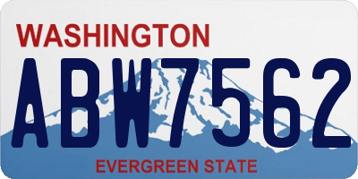 WA license plate ABW7562