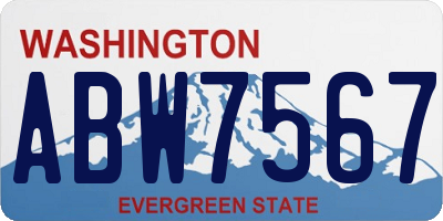 WA license plate ABW7567