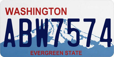 WA license plate ABW7574