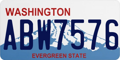 WA license plate ABW7576