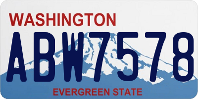 WA license plate ABW7578