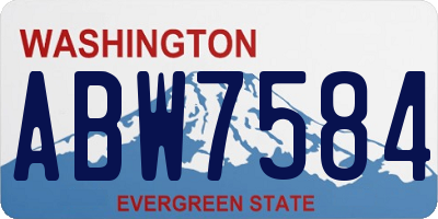 WA license plate ABW7584