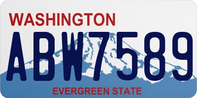 WA license plate ABW7589