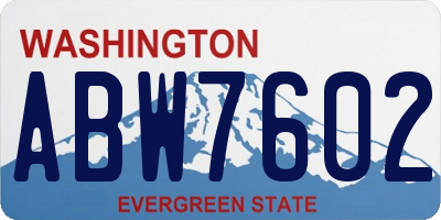 WA license plate ABW7602