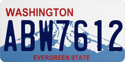 WA license plate ABW7612