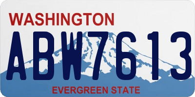 WA license plate ABW7613