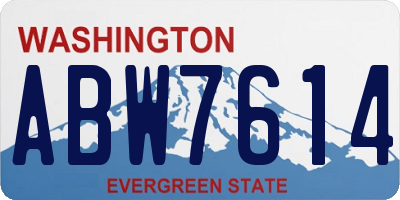 WA license plate ABW7614