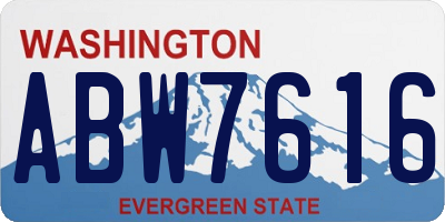 WA license plate ABW7616