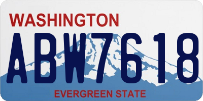 WA license plate ABW7618