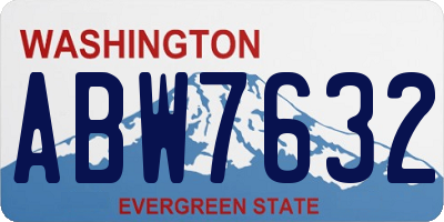WA license plate ABW7632