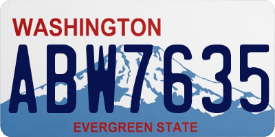 WA license plate ABW7635