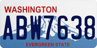 WA license plate ABW7638