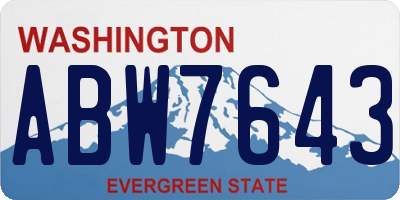 WA license plate ABW7643