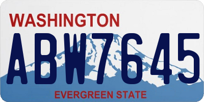 WA license plate ABW7645
