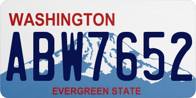 WA license plate ABW7652