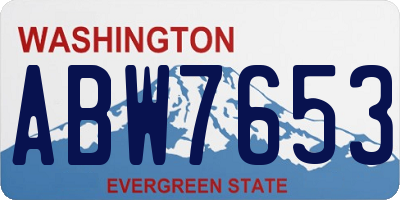 WA license plate ABW7653