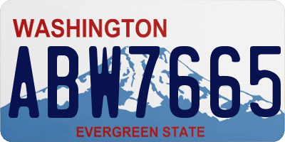 WA license plate ABW7665