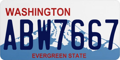 WA license plate ABW7667