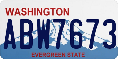 WA license plate ABW7673