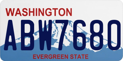 WA license plate ABW7680