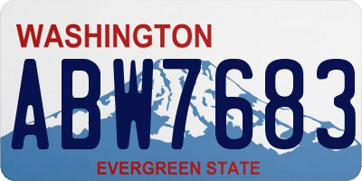 WA license plate ABW7683