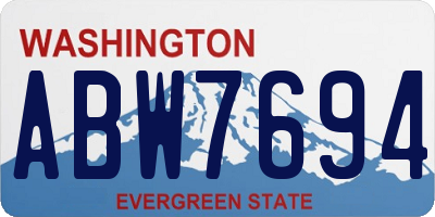 WA license plate ABW7694
