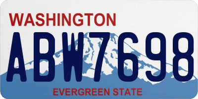 WA license plate ABW7698