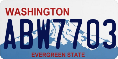 WA license plate ABW7703