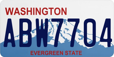 WA license plate ABW7704