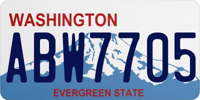 WA license plate ABW7705