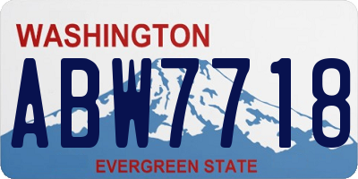WA license plate ABW7718