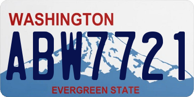 WA license plate ABW7721