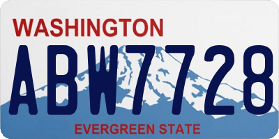 WA license plate ABW7728